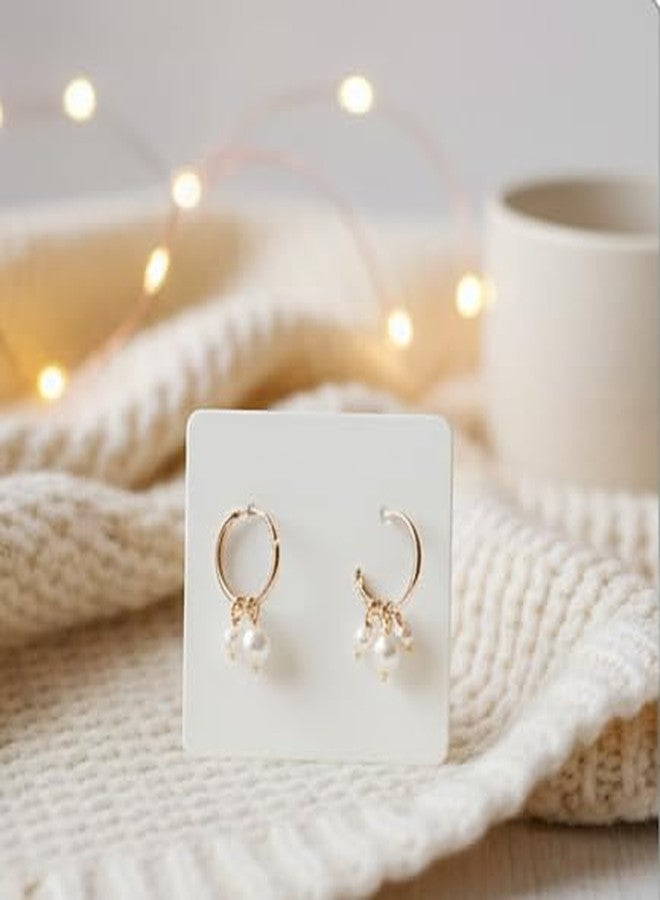 Festiko White Small Earring Display Cards Paper Earring Card Holder Rectangle Shape Price Tags Cards for Ear Studs Display Jewelry Packaging | 3.5×2.5 cm | 100 PCS Premium Display Tags for Earrings - Image 5